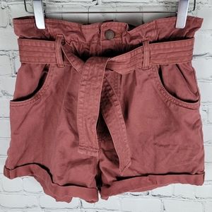 ABERCROMBIE & FITCH | paperbag belted jean shorts